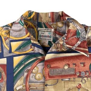 Vintage Reyn Spooner Shirt Mens M Multicolor Car Dashboard Egyptian Cotton Aloha